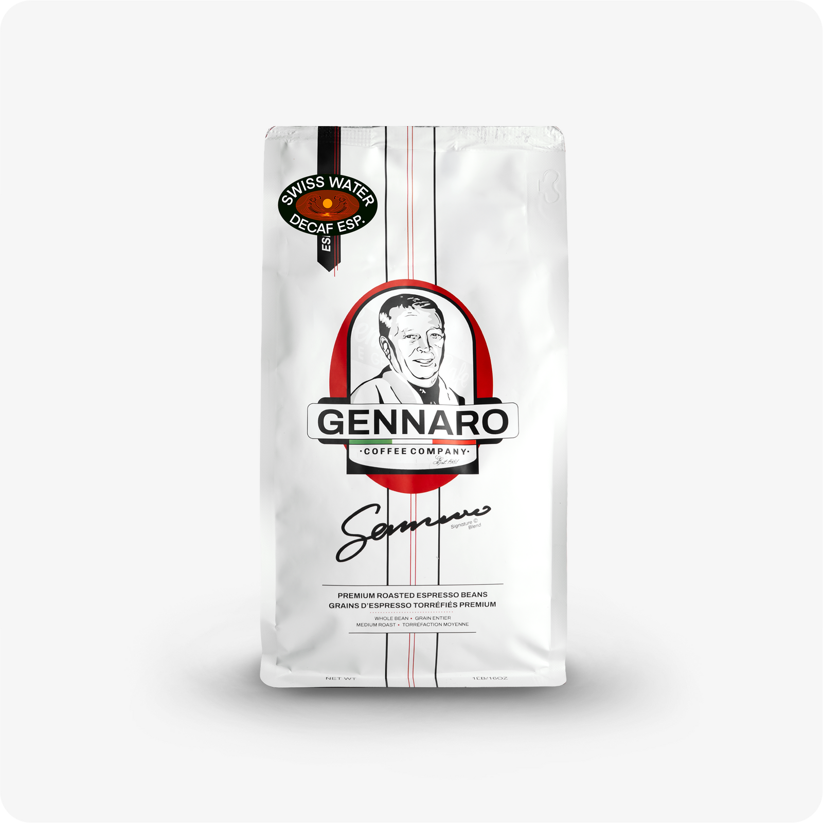 Gennaro Swiss Water Decaf Espresso bag